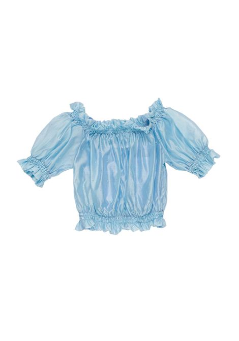 Camicia con strass Lù-Lù BY MISS GRANT | LL4328AZZURRO